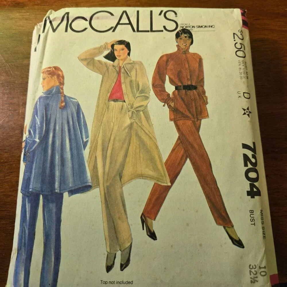 McCall's sewing patterns vintage 80s jacket, blouse, skirts, culottes Unverified
